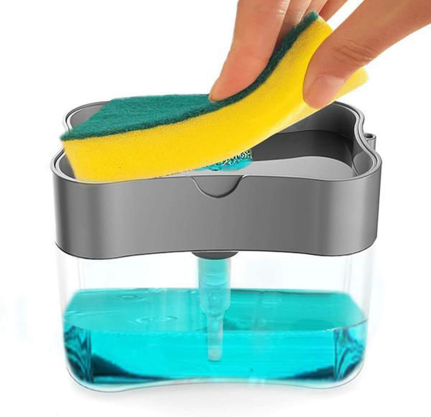 Picture of 2-In-1 Liquid Soap Dispenser On Countertop With Sponge Holder