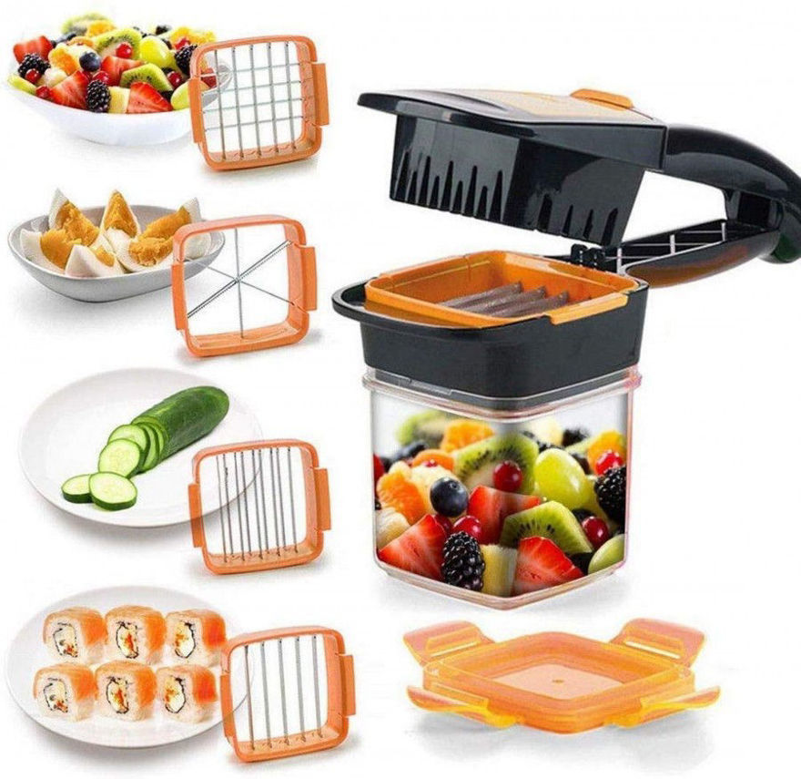 Picture of 5 In 1 Multifunction Vegetable Cutter Manual Dicer With Container Box