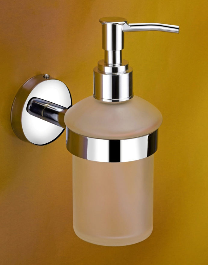 Picture of 304 Stainless Steel Stand Glass Bottle Liquid Soap Dispenser For Kitchen And Wash Basin