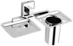 Picture of AISI 304 Stainless Steel Chrome Soap Dish With Toothbrush Holder Tumbler Holder Toothbrush Stand Tumbler stand Bathroom Accessories MR