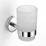 Picture of 304 Stainless Steel And Glass Chrome Toothbrush Holder Tumbler Holder Toothbrush Stand Tumbler Stand Bathroom Accessories Anti Rust At