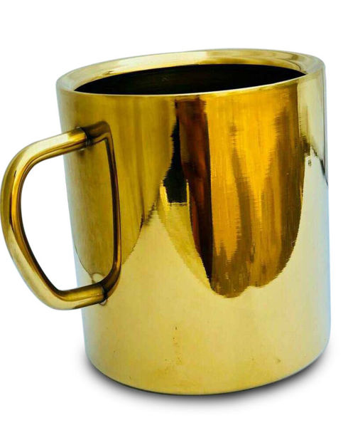Picture of Gold Pvd Coating Stainless Steel Double Walled Coffee Mug Set With Multi Design / Steel Coffee Mug / Bpa Free (Gold - 275ml, 2 Pcs)