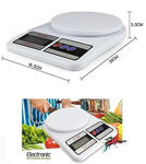 Picture of Digital Electronic Ultimate 10 Kg Kitchen Weighing Machine Scale With Backlit Lcd For Shop, Cake, Kids Food, Spices, Vegetable, Liquids, Chicken, Fruits (White)