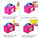 Picture of High Power Portable Dual Nozzle Electric Balloon Pump | (Blue, Pink)
