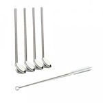 Picture of 4 Set Drinking Staws With Attached Spoon Stainless Steel