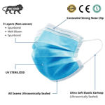 Picture of 3 Ply Surgical Disposable Face Mask With Nose Clip Certified By Sitra, Ce, Iso & Gmp With Bacterial Filtration Bfe> 97% (Pack Of 50)