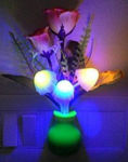 Picture of Fancy Colour Changing LED Mushroom Night Kunju Lamp with Sensor (Multicolour)