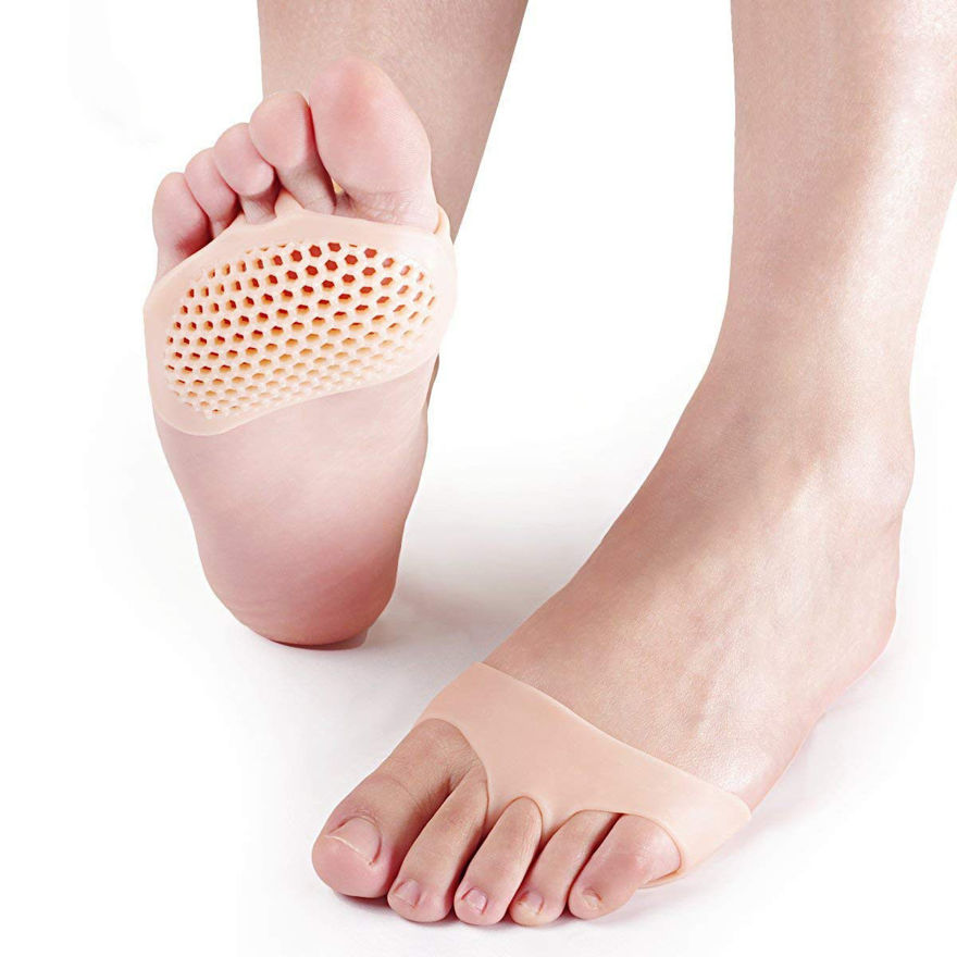 Picture of Silicone Gel Half Toe Sleeve Pads Tapkaa Anti-Skid Forefoot Soft Pads For Pain Relief Heel Socks Silicone Heel Protector Foot Gel Socks For Repair Dry Cracked Skins For Women And Men