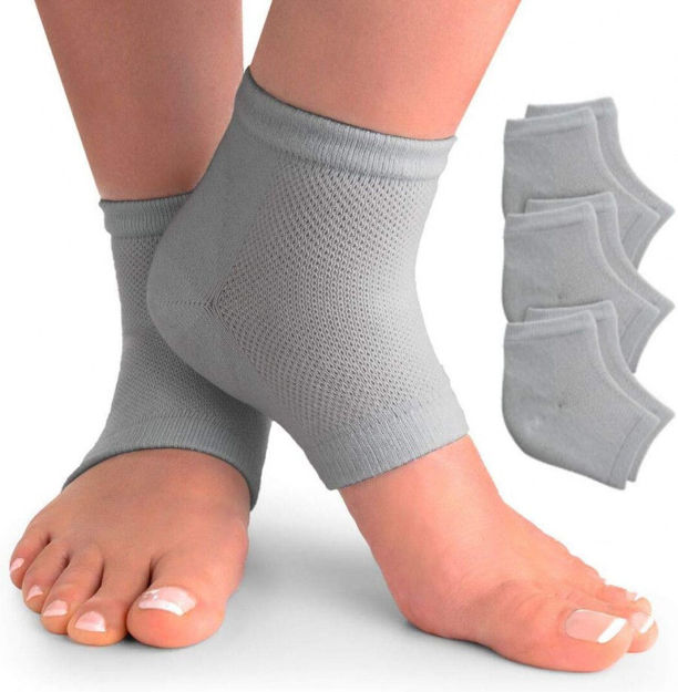 Picture of Pain Relief Cotton Heel Socks Gel Heel Socks For Dry Hard Cracked Heel Pack Of (1 Pair Multi-Color)