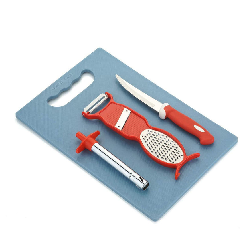Picture of Cutting Utility Kitchen Tool Gas Lighter, Stainless Steel Knife With Plastic Chopping Board Set