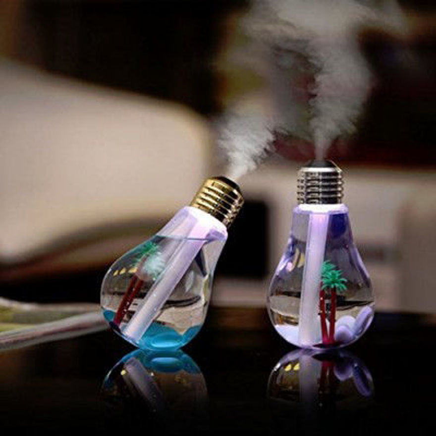 Picture of Bulb Shape Cool Mist Humidifiers, Whisper-Quiet Operation, Night Light Function, Two Spray Mode, Auto Shut-Off For Bedroom, Babies Room, Office, Home