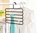 Picture of 5 Layer Multipurpose Multi-Layer Hangers for Clothes Shirts Wordrobe Ties Pants Space Saving Plastic Hangers (Assorted Colours) - Pack of 3