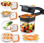 Picture of Vegetable Dicer Chopper 5 in 1 Multi-Function Slicer Vegetable & Fruits Cutter, Dicer Grater & Chopper, Peeler with Container Onion Cutter Kitchen Accessories