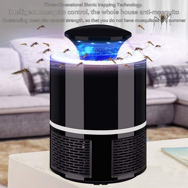 Picture of 360 Degree Black Mosquito Enterprise Smart Home Usb Mosquito Lamp Electric Mosquito Trap Electric Bug Zapper Indoor Led Strong Fan Suction Mosquito Lamp Usb Power (Black Color 1 Pcs)