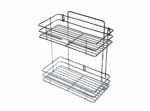 Picture of Stainless Steel 2 Layer Wall Mount Kitchen Rack Organizer Bathroom Shelves Kitchen Container