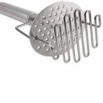 Picture of Potato Masher With Spring Stainless Steel Potato Hand Masher For Dateable Potato Baby Food Pav Bhaji Egg Use In Kitchen Utensils Machine (Silver)