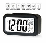 Picture of Digital Alarm Clock Calendar Snooze Light Smart Battery Operated With Automatic Sensor Date And Temperature Indoor Multifunctional Alarm Clock For Student Bedroom Home And Office