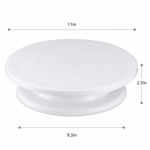 Picture of Rotating Cake Turn Table 11 Inch Turns Smoothly Revolving Cake Stand White Cake Decorating Kit Tools Accessories Supplies For Decoration