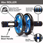 Picture of Anti Skid Double Wheel Total Body Ab Roller With Thick Knee Pad Mat Exerciser For Abdominal Stomach Exercise Training For Men And Women (Multi Color)