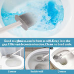 Picture of Toilet Brush with Holder Stand Silicone Brush for Bathroom Cleaning, Cleaning Silicone Brush and Holder