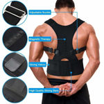 Picture of Magnetic Back Brace Posture Corrector Therapy Shoulder Belt For Lower And Upper Back Pain Relief For Man And Women (M Size) Black