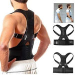 Picture of Magnetic Back Brace Posture Corrector Therapy Shoulder Belt For Lower And Upper Back Pain Relief For Man And Women (M Size) Black
