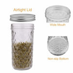 Picture of High Ball Mason Glass Jars For Storage & Decoration With Silver Airtight Lid, Glass Utility Container (Glass, 320 Ml, Set Of 6)