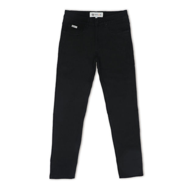Picture of Men's Solid Black Regular Strechable Fit Jeans