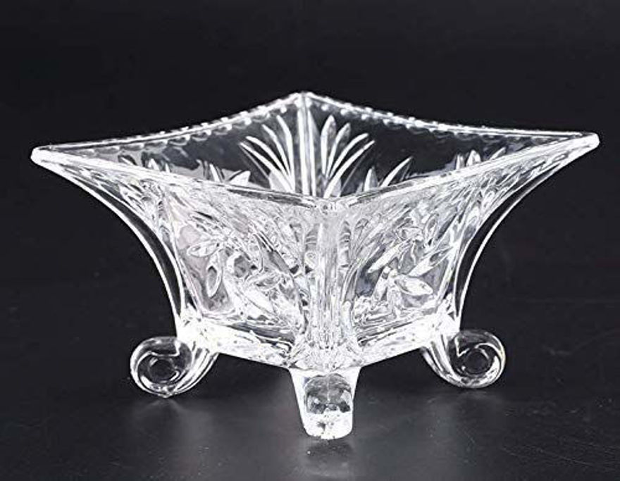 Picture of Mart European Crystal Clear Dessert Bowls Square Solid Glass Ice Cream Bowl Set Of 6 (Transparent)