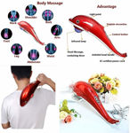 Picture of Dolphin Handheld Massager with Vibration, Magnetic, Far Infrared Therapy to Aid in Pain and Stress Relief For Men and Women big size power source from directly to Plug in (Red & White Colour)