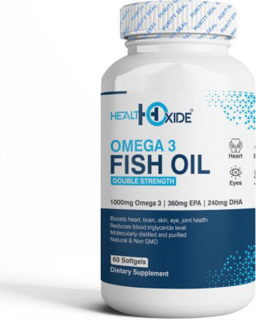 Picture of Healthoxide Omega 3 Fish Oil 1000 Mg (360 Mg Epa & 240 Mg Dha) For Brain, Heart And Eye Health, 60 Softgels