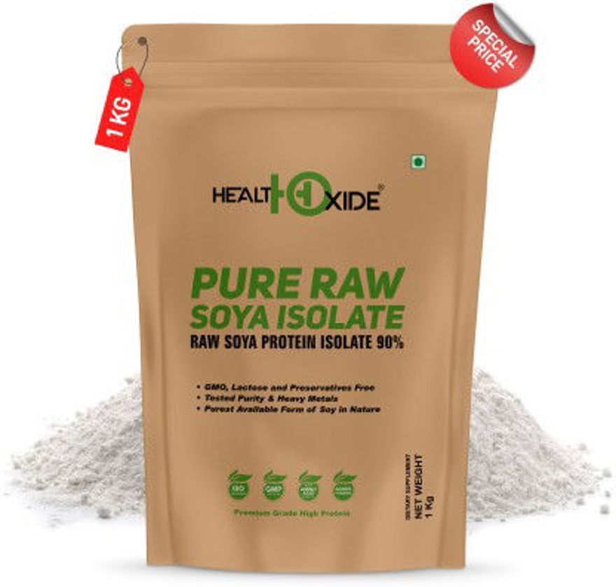 Picture of Pure Raw Soya Isolate 90% Protein Powder (Raw & Unflavored), 1 Kg