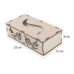 Picture of Tissue Paper Holder | Decorative and Stylish Wooden Tissue Box for Car, Home, Office Desk, Bathroom and Cafeteria | Facial Paper Napkin Holder (Tissue Butter Fly Off White)1 PC