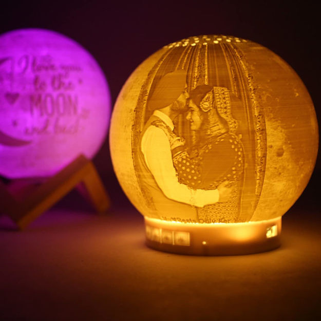 Picture of 3d Print Personalized Moon Lamp - Bluetooth (Multicolor In One)