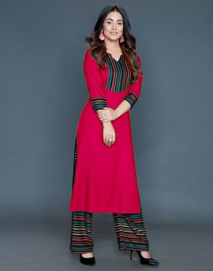 Picture of Best Quality Pink Kurti And Plazzo Concept