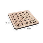 Picture of Mini Travel Puzzles For Kids, Wood Intelligence Brain Teaser Jigsaw Puzzle Number Slide Fifteen Puzzle, Non-Magnetic Pieces Games ((5x5) (Abcd) - Off White)