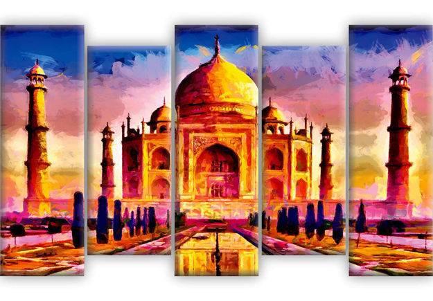 Picture of 3D Taj Mahal Scenery On Canvas Beautiful