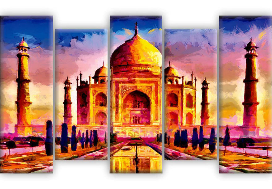 Picture of 3D Taj Mahal Scenery On Canvas Beautiful