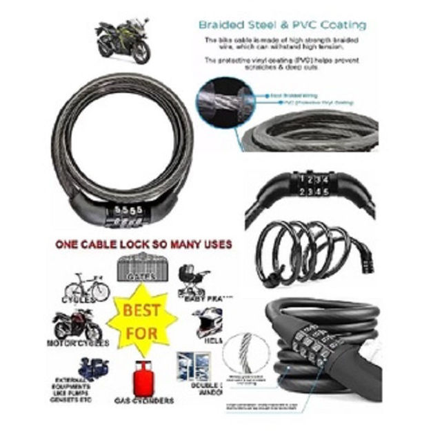 Picture of Silver Magnate Bike Lock 4 Digit Code Combination
