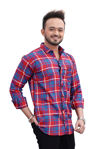 Picture of Green Checkered Slim Fit Cotton Casual Shirt For Men