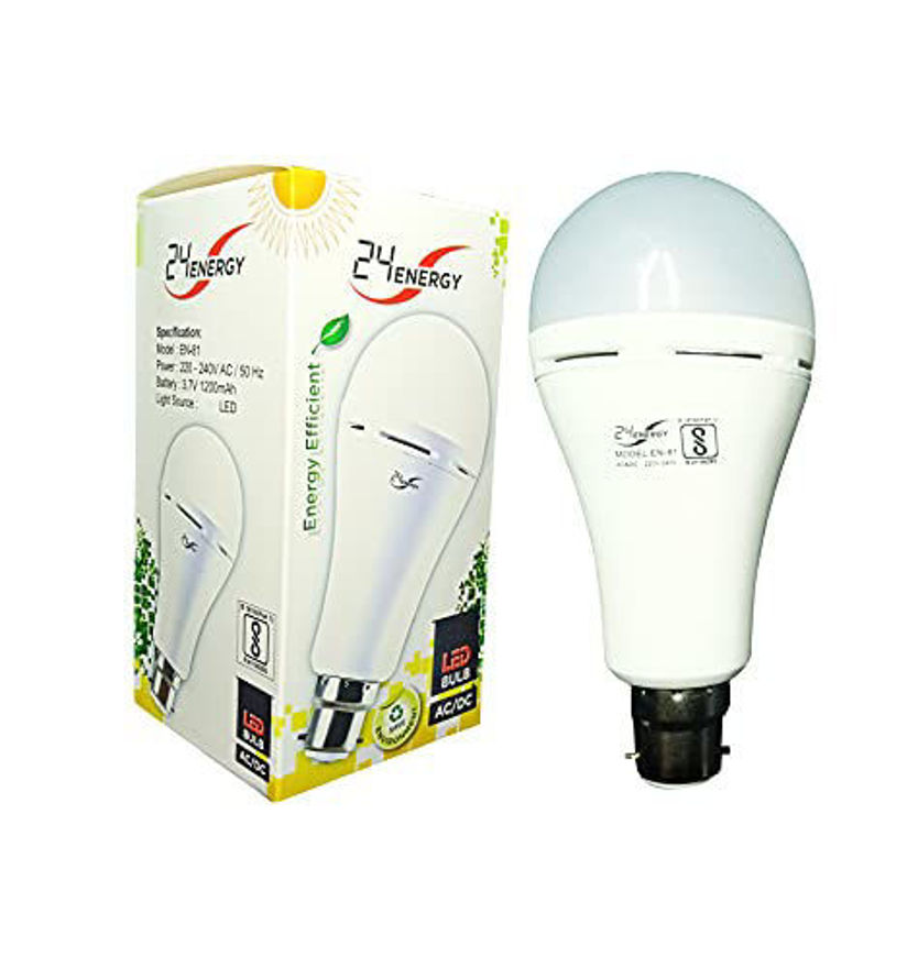 Picture of 24 Energy Rechargeable Emergency 9 Watt B22 Inverter Led Bulb (White)
