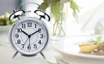 Picture of Twin Bell Table Top Alarm Clock With Night Led Light silver (Small)