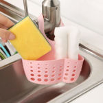 Picture of Kitchen Bathroom Silicone Sponge Soap Hanging Plastic Holder