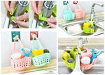 Picture of Kitchen Bathroom Silicone Sponge Soap hanging Plastic Holder
