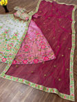 Picture of Beige Colour Dulhan Lehenga Choli For Wedding With Heavy Embroidery, Butterfly Net & Fancy Border Work