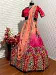 Picture of Multicolour Colour Dulhan Lehenga Choli For Wedding With Heavy Embroidery, Butterfly Net & Fancy Border Work