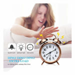 Picture of Brass Alarm Clock For Table And Bedroom Twin Bell With Night Led