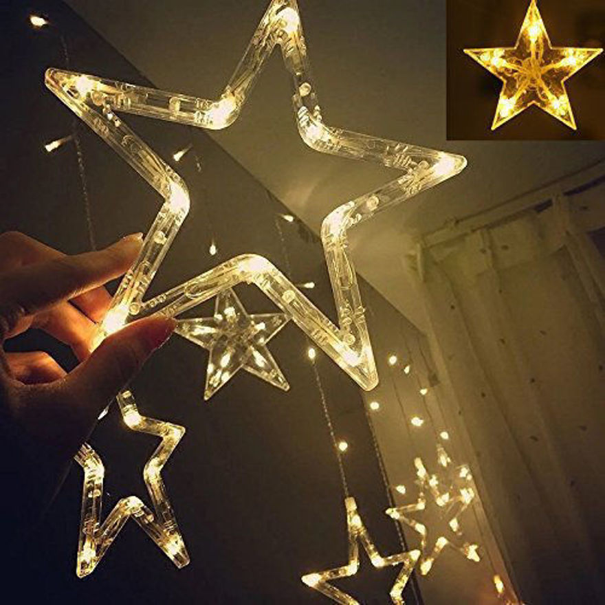 Picture of Decorative Star Curtain Led Lights For Diwali Christmas Wedding