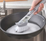 Picture of Kitchen Cleaning White Wok Brush With Refill Liquid Soap Dispenser