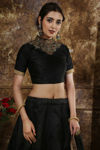 Picture of Black Thai Silk Bridal Net Lehnga Choli Set With Dupatta